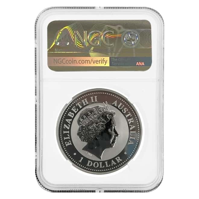 2002 1 oz Silver Lunar Year of The Horse Australia Perth Mint NGC MS 69