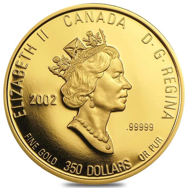 2002 Canada 1.22 oz Wild Rose Proof Gold Coin .99999 Fine