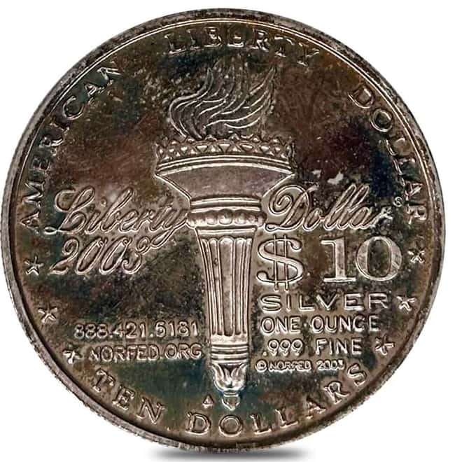 2003 1 oz NORFED Liberty Type III Deep Strike Silver Round .999 Fine