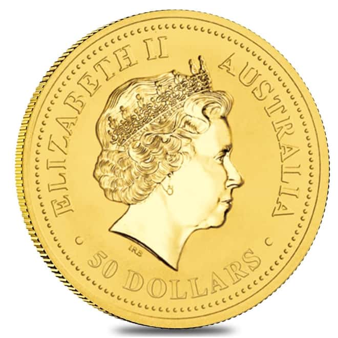 2004 1/2 oz Colorized Gold Lunar Year of The Monkey BU Australia Perth Mint In Cap