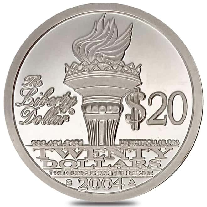 2004 2 oz NORFED Liberty Piedfort $20 Proof Silver Round .999 Fine