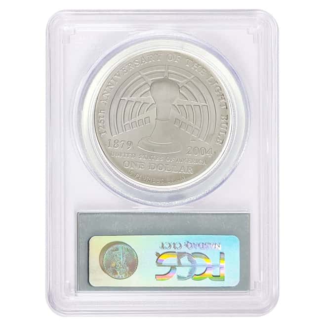 2004 P Thomas Edison $1 Silver Dollar Commem PCGS MS 70