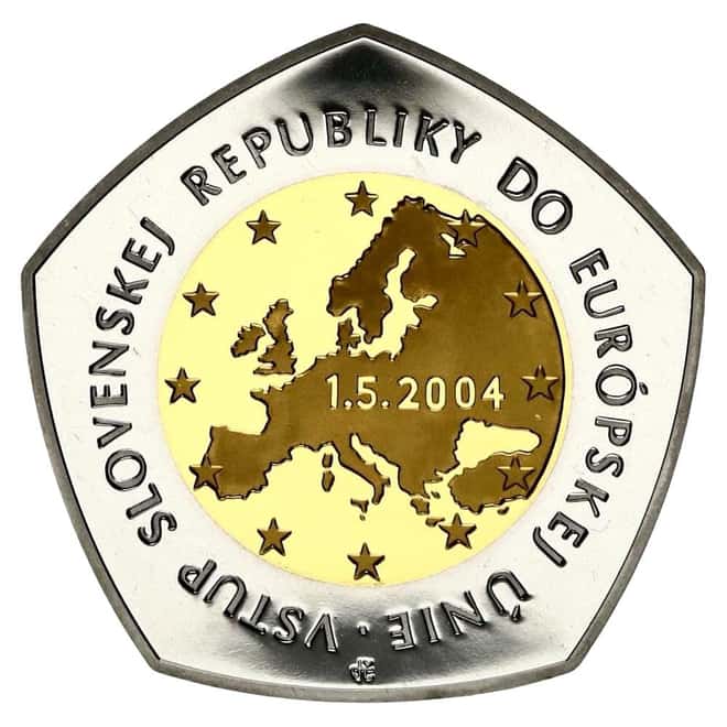 2004 Proof Gold/Palladium Bimetallic 10000 Slovak Crown Coin