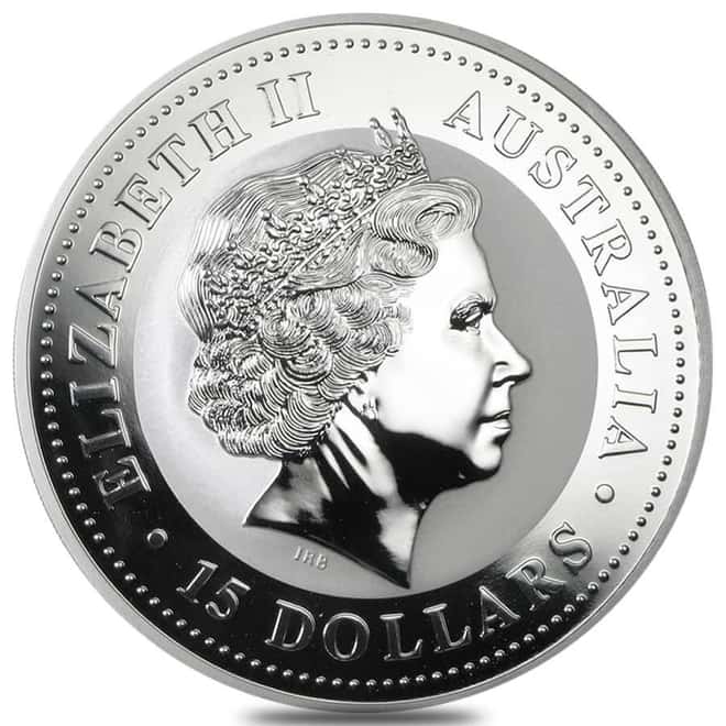 2006 1/2 Kilo Colorized Silver Lunar Dog BU Perth Mint (in Cap)