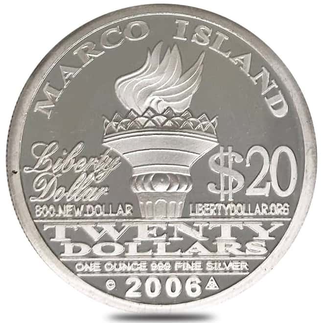 2006 1 oz NORFED Marco Island Silver Round .999 Fine