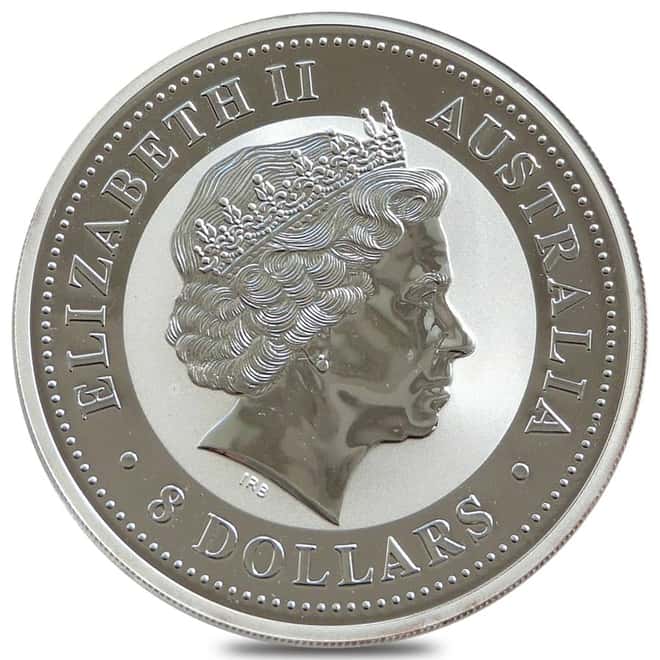 2006 5 oz Silver Lunar Dog Colorized BU Australian Perth Mint