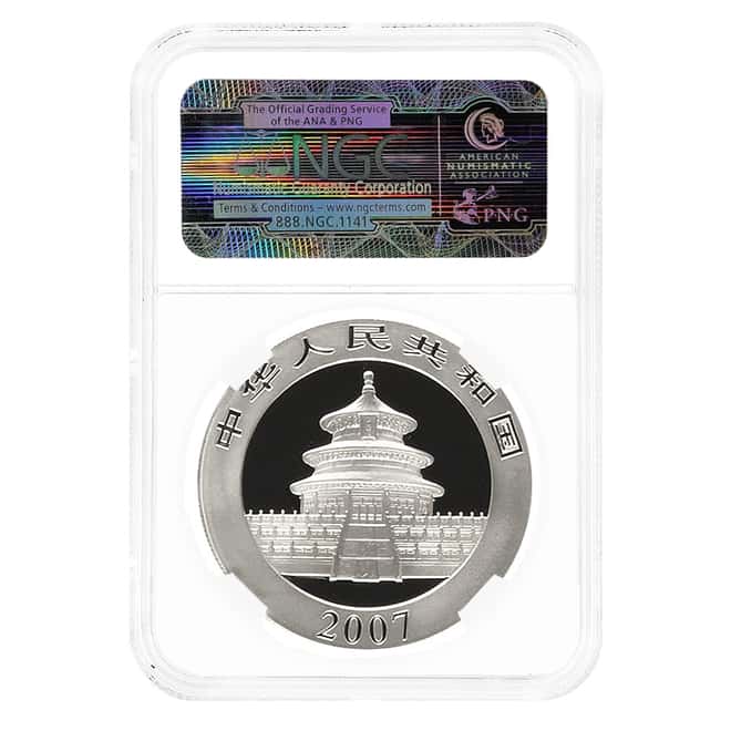 2007 1 oz Chinese Silver Panda 10 Yuan NGC MS 69