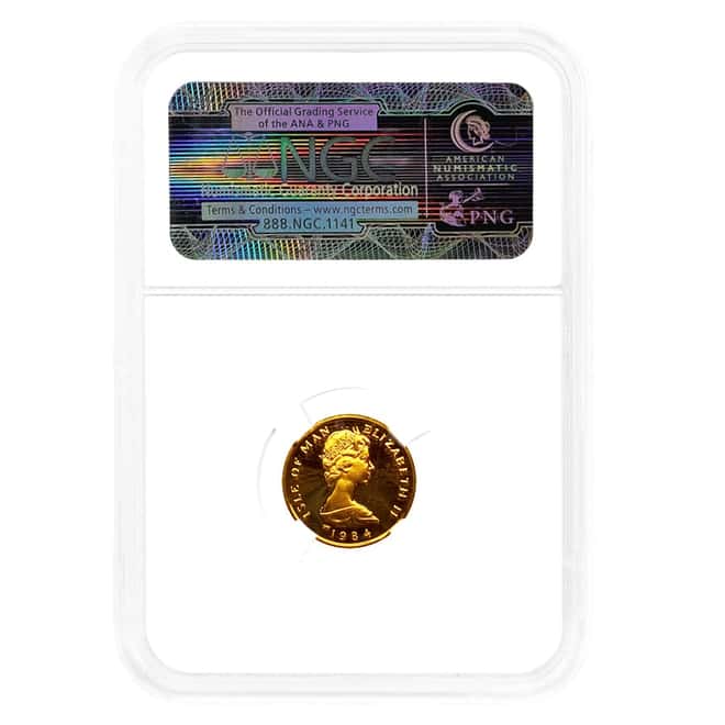 1984 Isle of Man 1/10 oz Proof Angel Gold Coin NGC PF 70 UCAM