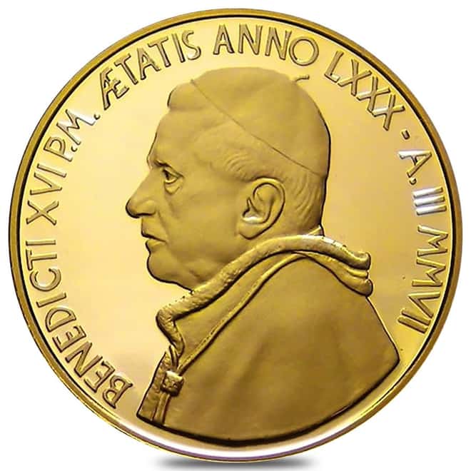2007 Vatican City Pope Benedict XVI 50 Euro Proof Gold Coin