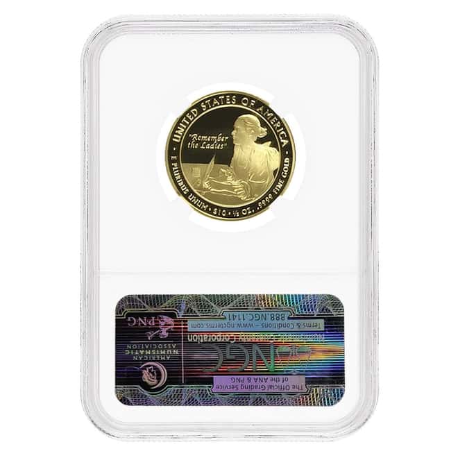 2007 W 1/2 oz $10 First Spouse - Abigail Adams Gold Coin NGC PF 70 UCAM