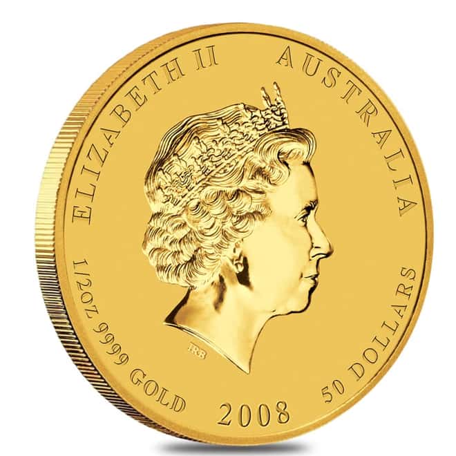2008 1/2 oz Gold Lunar Mouse BU Australia Perth Mint Series II