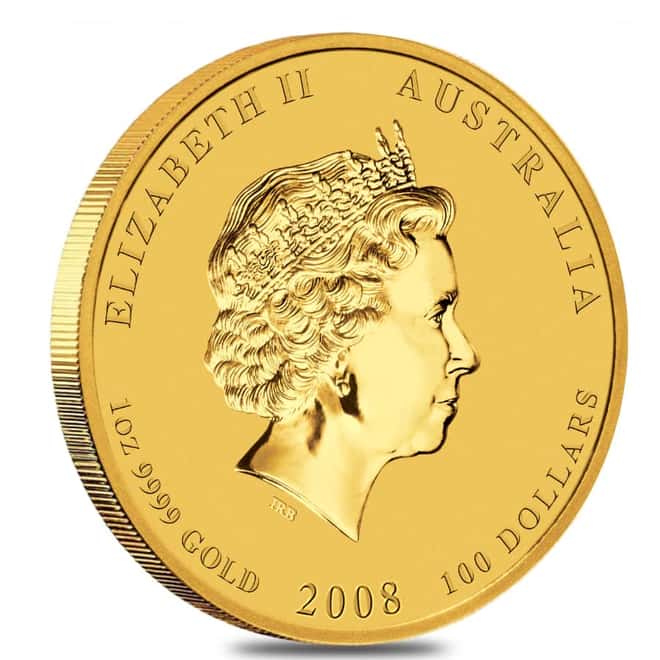2008 1 oz Gold Lunar Year of The Mouse BU Australia Perth Mint (Series II)