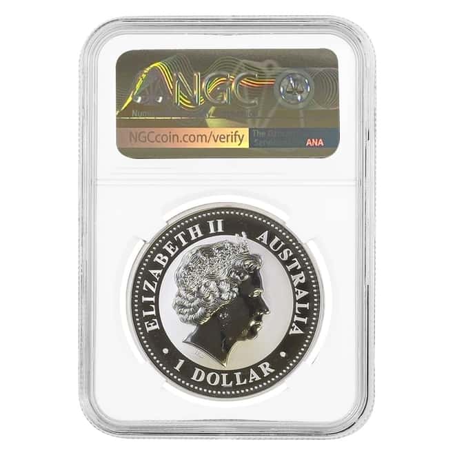 2008 1 oz Silver Australian Kookaburra Perth Mint NGC MS 69
