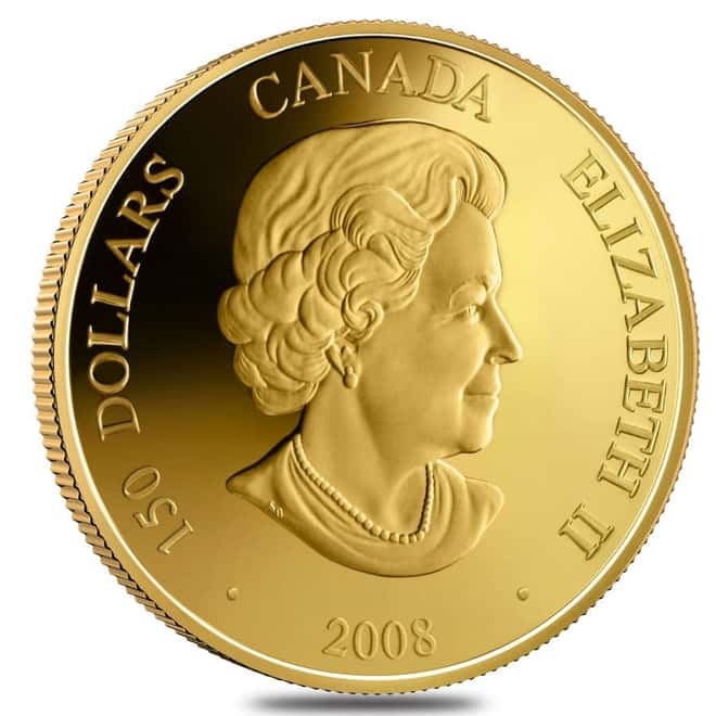 2008 Canada 0.285 oz Gold Lunar Year of the Rat Holographic Coin (w/Box & COA)