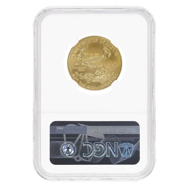 2008 W 1/2 oz $25 Burnished Gold American Eagle NGC MS 70