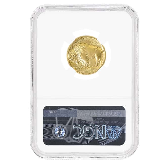 2008 W 1/4 oz $10 Burnished Gold American Buffalo NGC MS 70