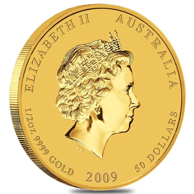 2009 1/2 oz Gold Lunar Ox BU Australia Perth Mint Series II
