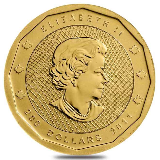 2011 1 oz Canadian Gold Mountie Maple Leaf $200 Coin BU