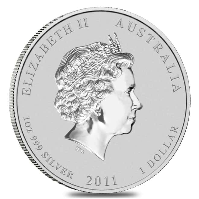2011 1 oz Silver Lunar Year of The Rabbit BU Australian Perth Mint In Cap
