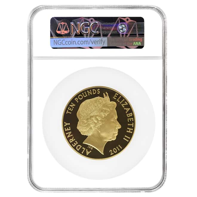 2011 Alderney 5 oz Gold Royal Wedding William & Catherine Coin NGC PF 69