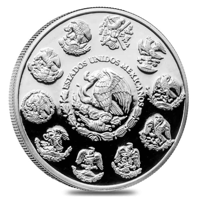 2011 Mexico 1 oz Proof Silver Chichen Itza - The Observatory 5 Pesos .999 Fine (In Cap)