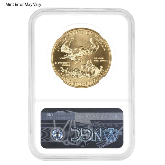 2012 1 oz $50 Gold American Eagle NGC MS 69 Mint Error (Obv Struck Thru)