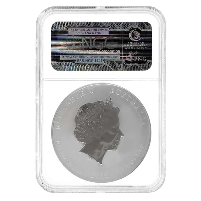 2012 1 oz Silver Lunar Year of The Dragon Australian Perth Mint NGC MS 70 ER