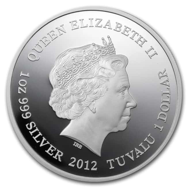 2012 1 oz Tuvalu Marilyn Monroe Proof Silver Coin .999 Fine