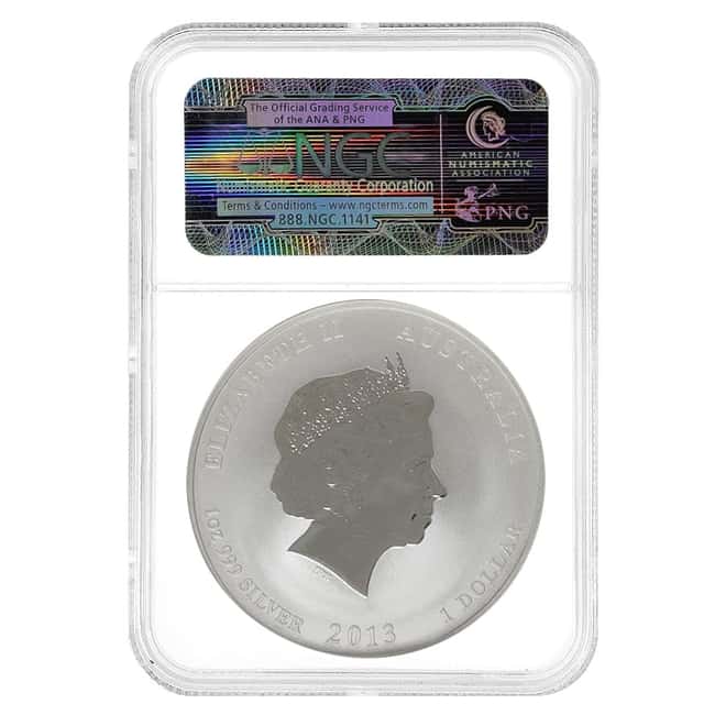 2013 1 oz Silver Lunar Year of The Snake Australian Perth Mint NGC MS 69 ER