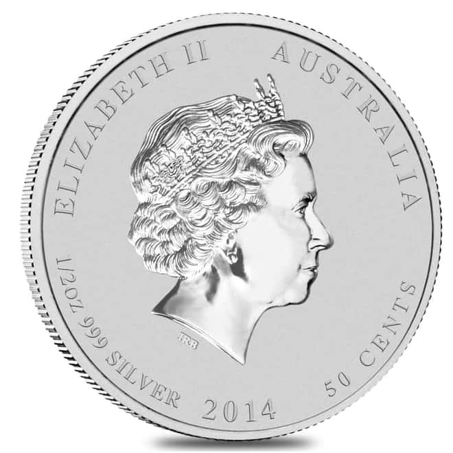 2014 1/2 oz Silver Lunar Year of The Horse BU Australian Perth Mint In Cap