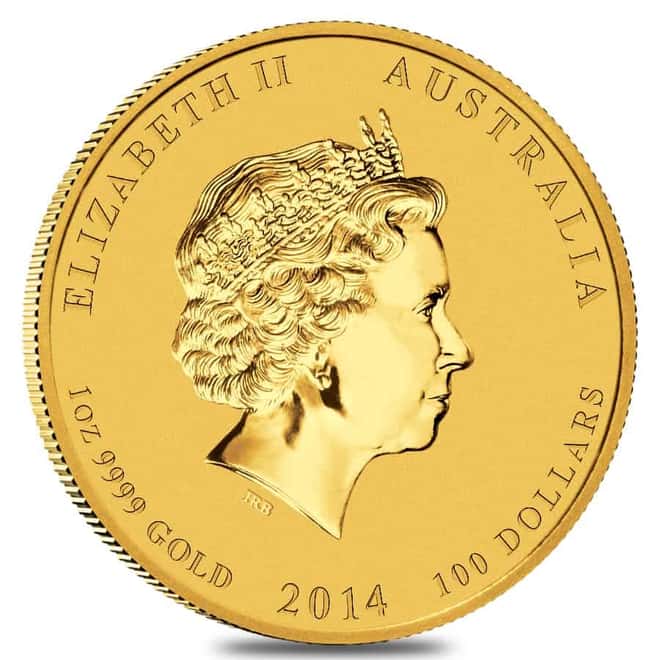 2014 1 oz Gold Lunar Year of The Horse BU Australia Perth Mint In Cap
