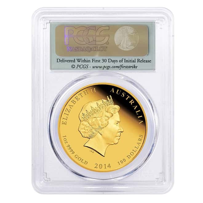 2014 1 oz Proof Gold Lunar Year of The Horse Australia Perth Mint PCGS PF 70 FS
