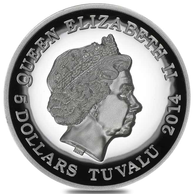 2014 5 oz Tuvalu Proof Silver American Bald Eagle Coin Perth Mint