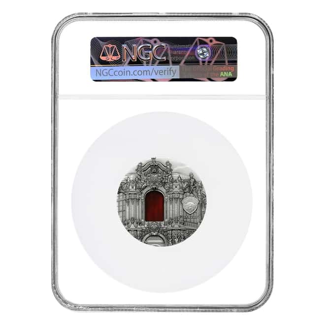 2014 Palau 2 oz Silver Tiffany Art Baroque Dresden Coin NGC PF 69