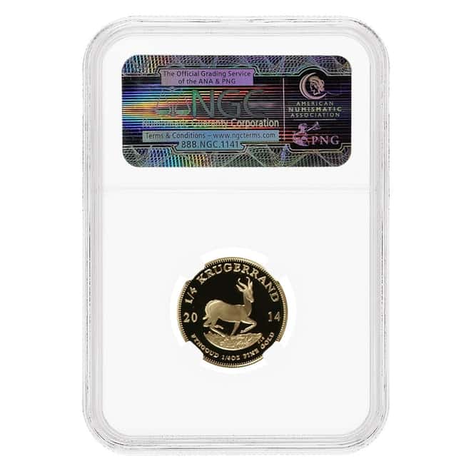 2014 South Africa 1/4 oz Proof Gold Krugerrand NGC PF 70 UCAM
