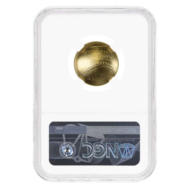 2014 W Gold $5 National Baseball Hall of Fame Coin NGC MS 70