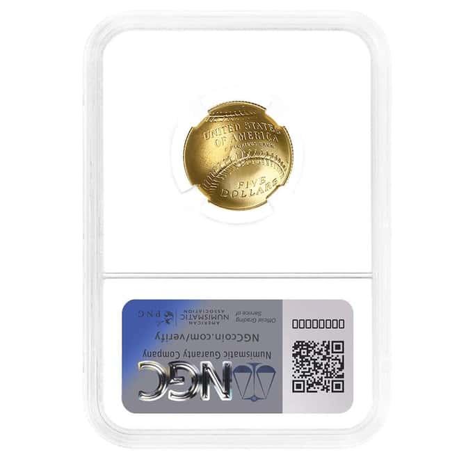 2014-W National Baseball Hall of Fame $5 Gold Coin NGC MS 69
