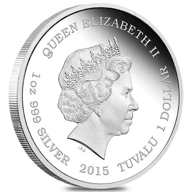 2015 1 oz Tuvalu Proof Silver Lunar Goat Wealth Perth Mint