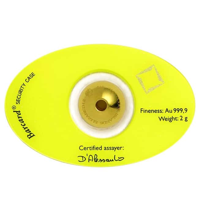 2015 2 Gram Cook Islands Valcambi Gold Sphere Coin .9999 Fine (in Assay)