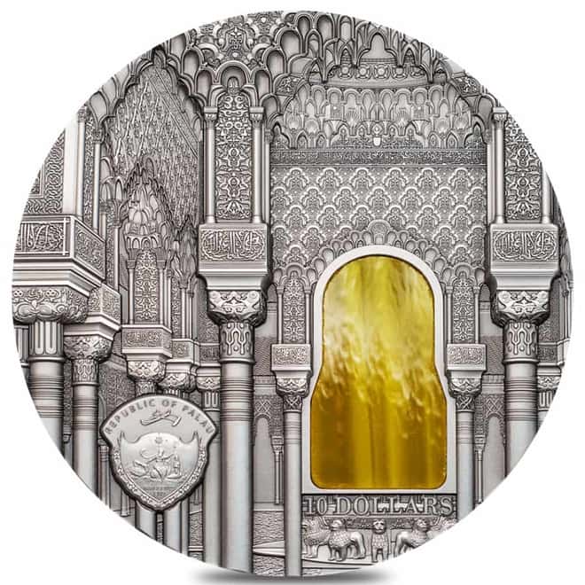 2015 Palau 2 oz Silver Tiffany Art Nasrid Style Coin NGC PF 70