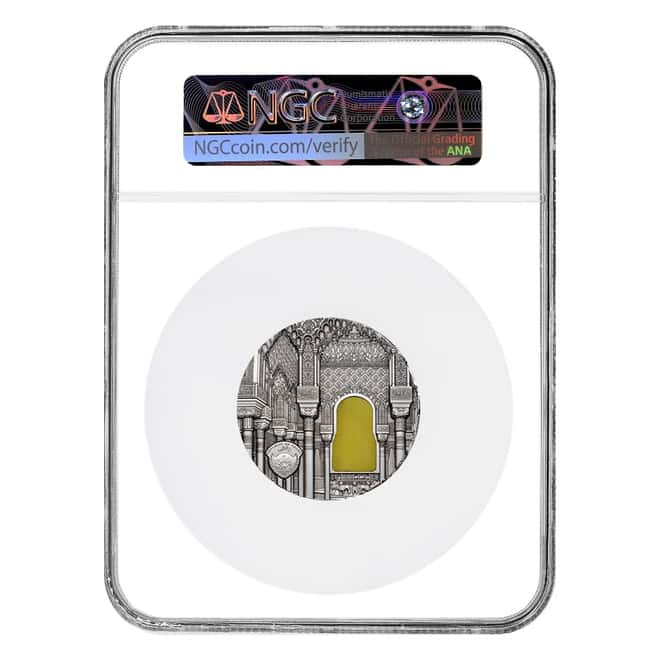 2015 Palau 2 oz Silver Tiffany Art Nasrid Style Coin NGC PF 70