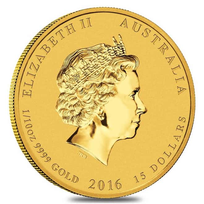 2016 1/10 oz Gold Lunar Year of The Monkey BU Australia Perth Mint In Cap
