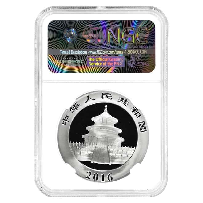 2016 30 gram Chinese Silver Panda 10 Yuan NGC MS 70 FR