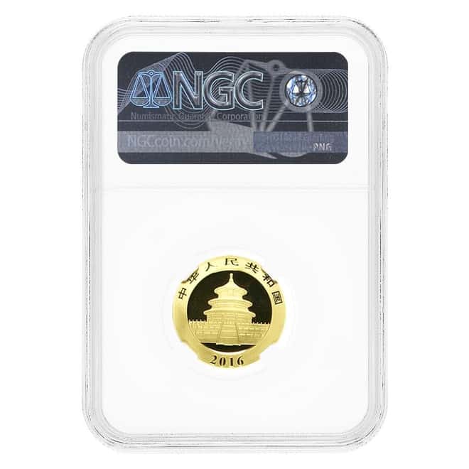 2016 8 Gram Chinese Gold Panda NGC MS 70 FR