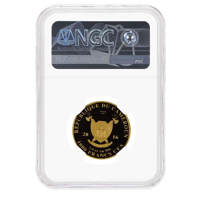 2016 Cameroon 1/4 oz Buffalo Big Five 1000 Francs Proof Gold Coin NGC PF 69 UCAM