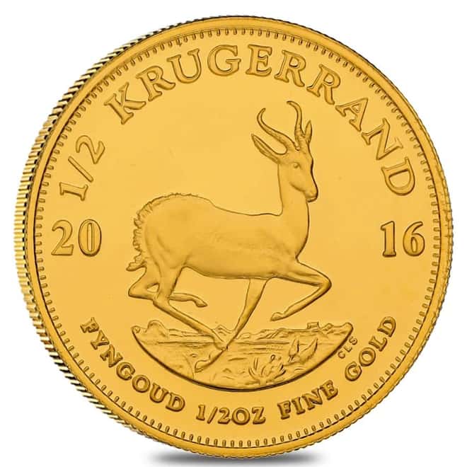 2016 South Africa 1/2 oz Proof Gold Krugerrand (w/Box & COA)
