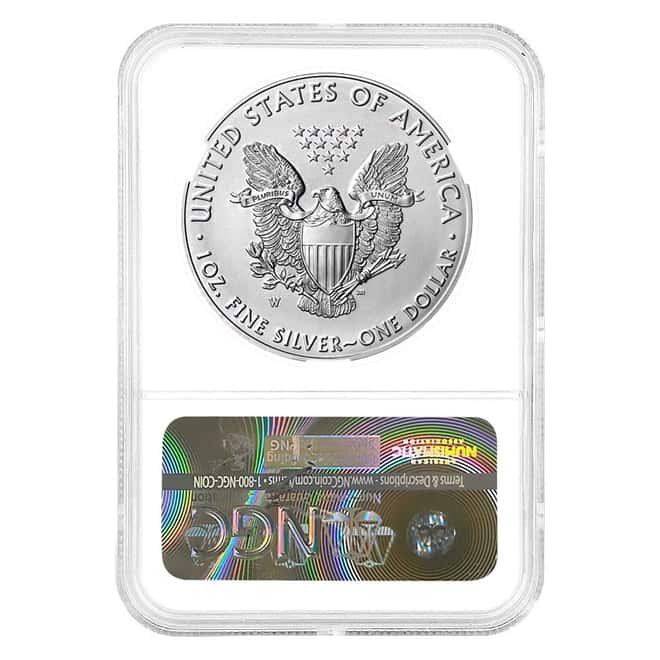 2016-W 1 oz Burnished Silver Eagle NGC MS 70 FR Mercanti Sign