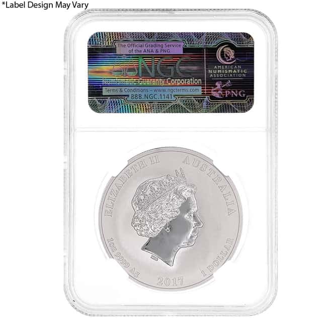 2017 1 oz Silver Dragon and Phoenix Australian Perth Mint NGC MS 70 ER