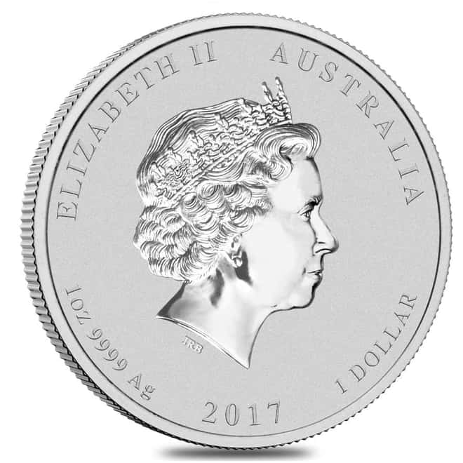 Roll of 20 - 2017 1 oz Silver Dragon and Phoenix BU Australian Perth Mint In Cap (Tube, Lot of 20)