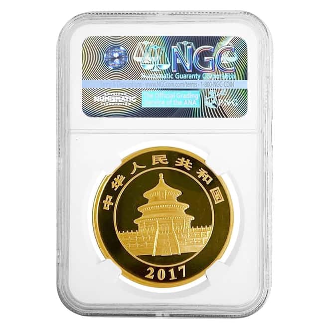 2017 50 gram Chinese Proof Gold Panda 800 Yuan NGC PF 70 UCAM